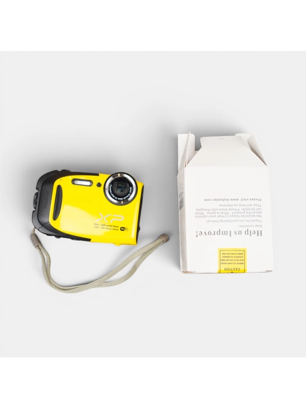 Fujifilm FinePix XP70 16.4MP Waterproof Digital Camera Yellow Tested Working
